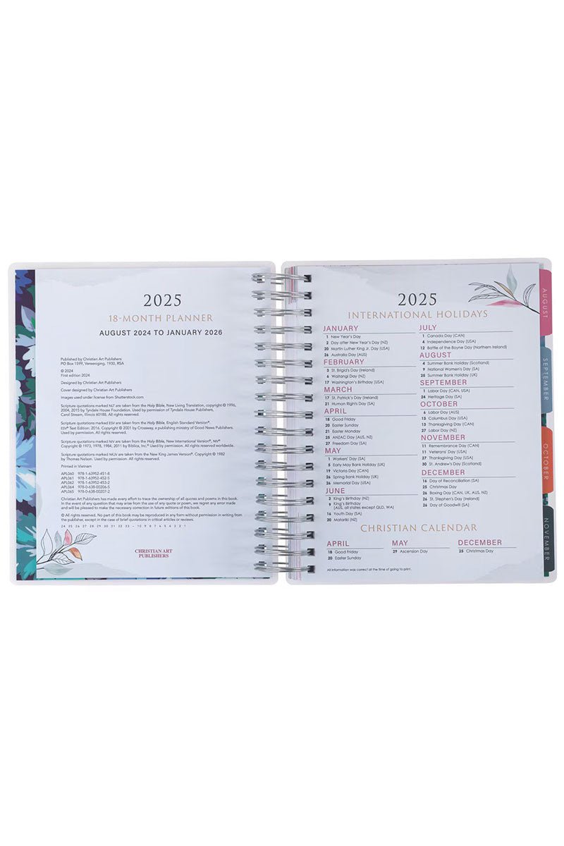 2025 Strength and Dignity 18 - Month Wirebound with Elastic Planner - Wholesale Accessory Market
