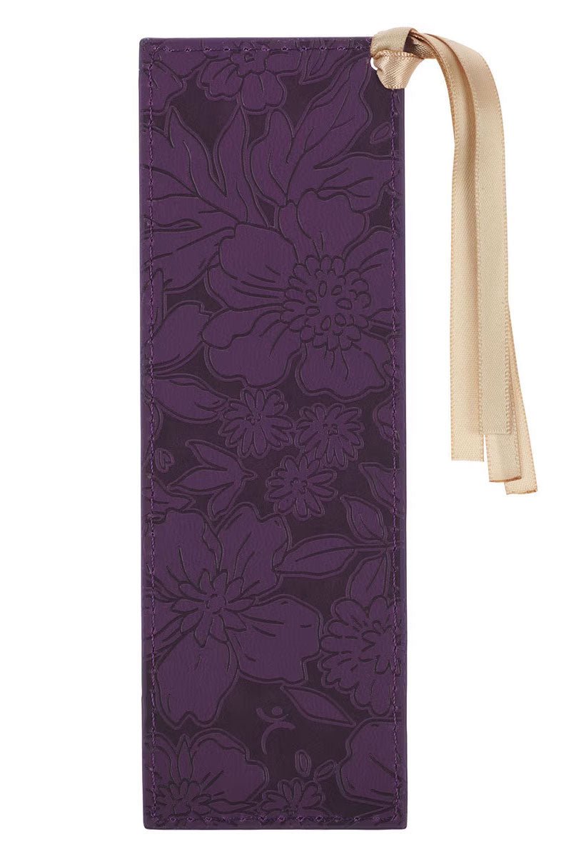 Strength and Dignity Purple Rose Faux Leather Page Marker - Wholesale Accessory Market