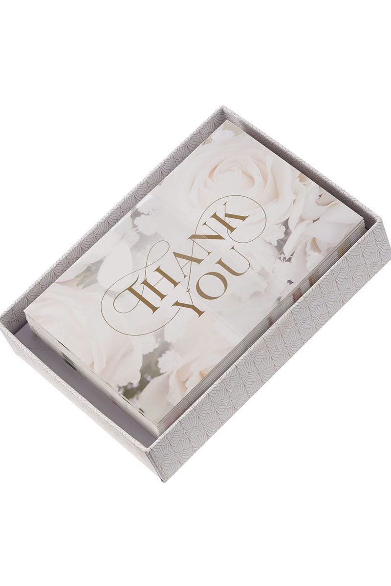 Ivory Rose Wedding Thank You Note Card Set - Wholesale Accessory Market