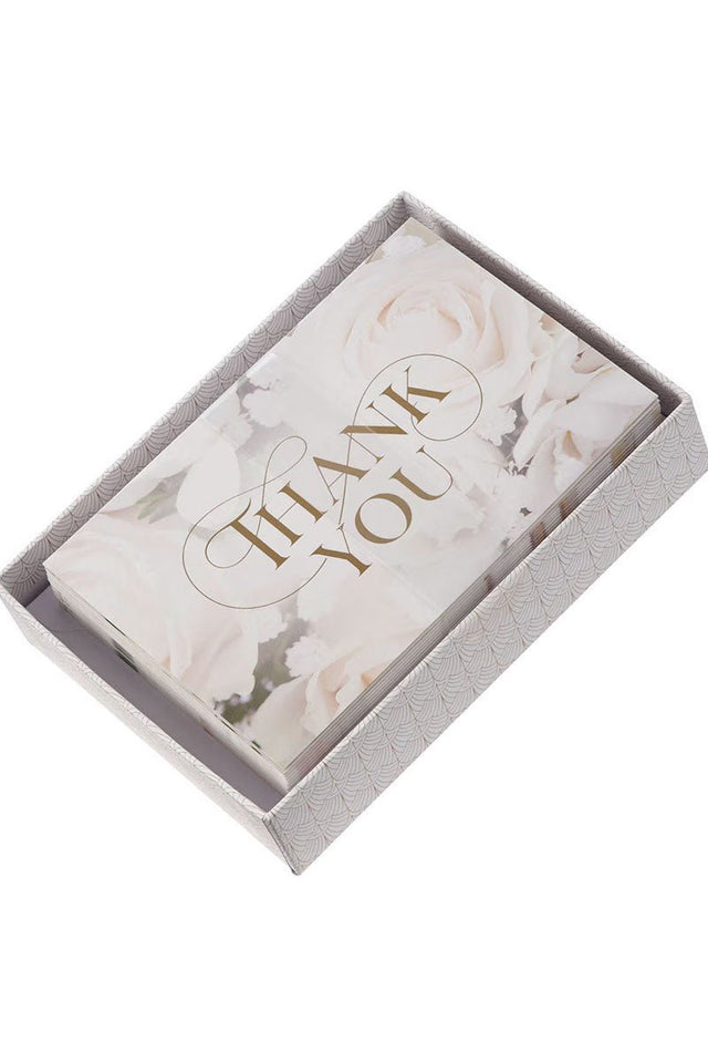 Ivory Rose Wedding Thank You Note Card Set - Wholesale Accessory Market