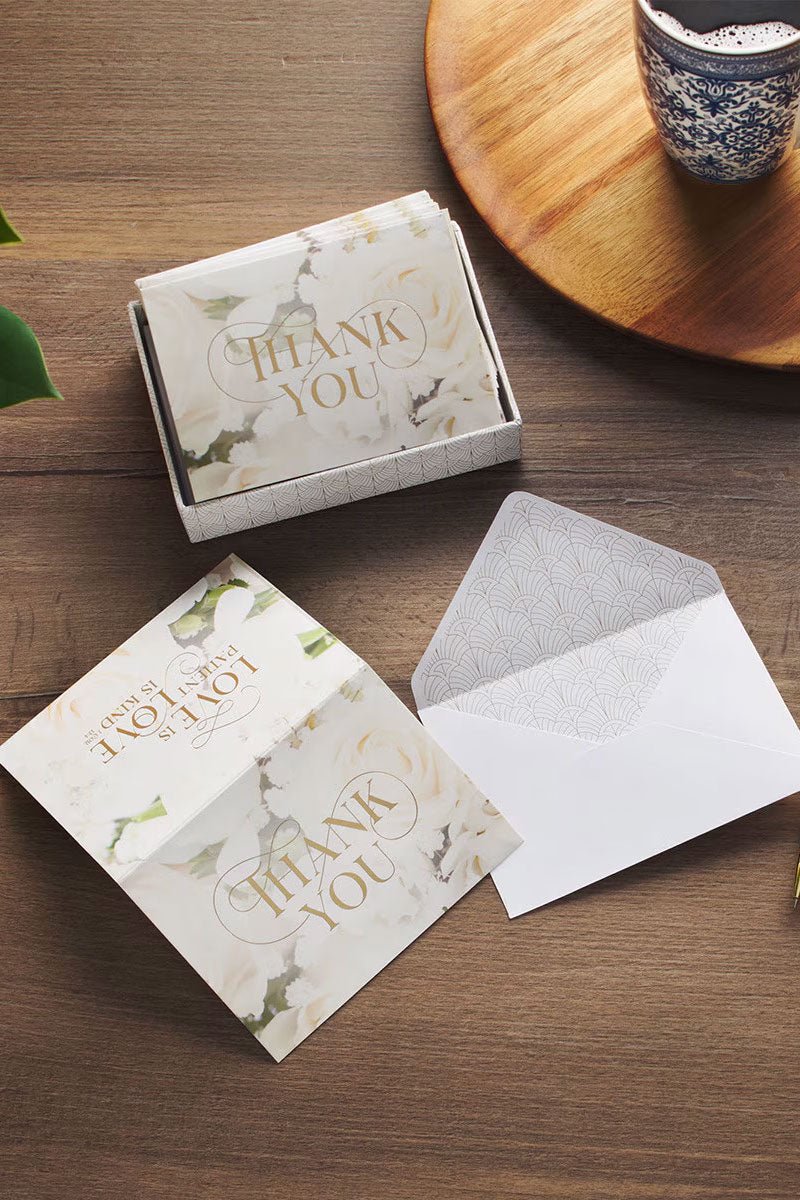 Ivory Rose Wedding Thank You Note Card Set - Wholesale Accessory Market