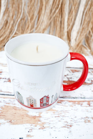 Merry Christmas Scented Candle in Ceramic Mug - Wholesale Accessory Market