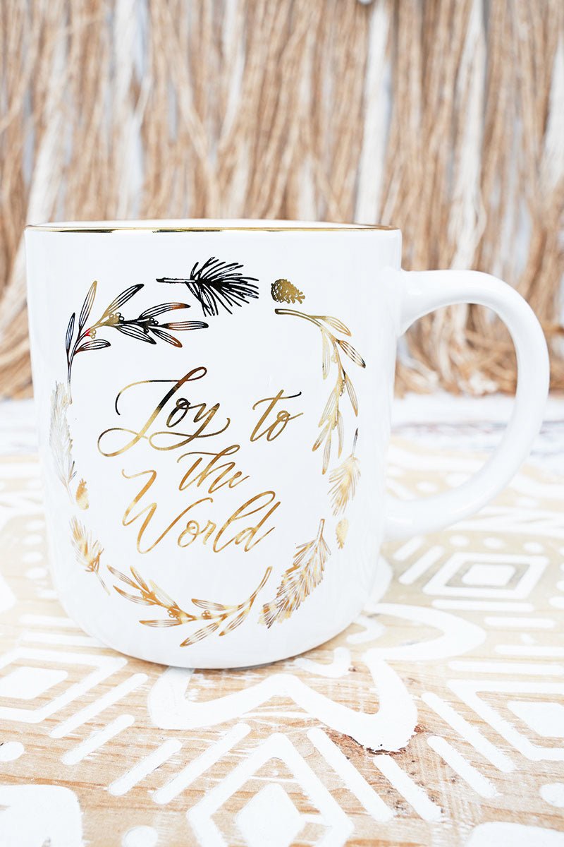 Joy To The World Scented Candle in Ceramic Mug - Wholesale Accessory Market