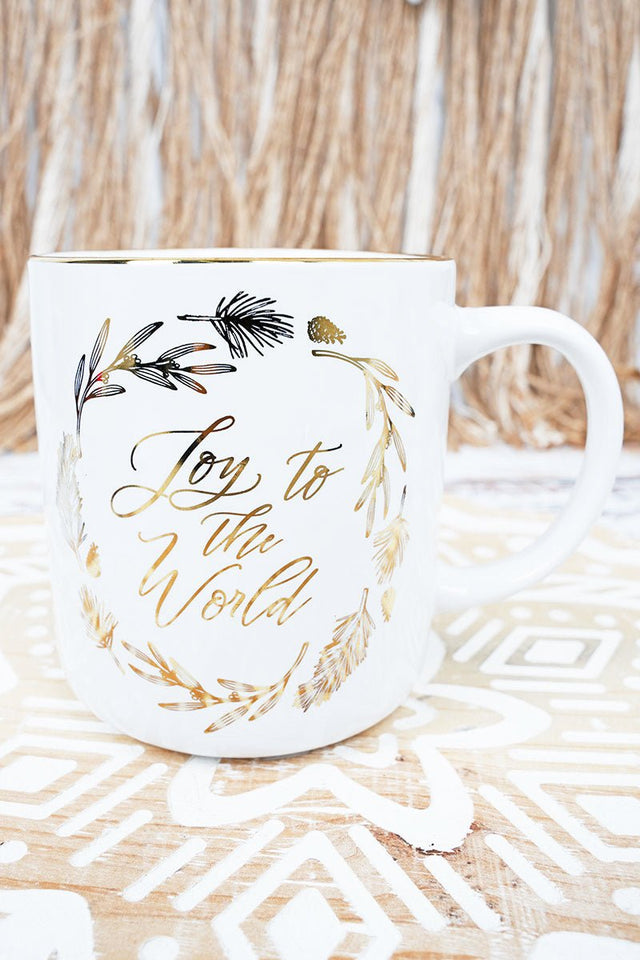 Joy To The World Scented Candle in Ceramic Mug - Wholesale Accessory Market
