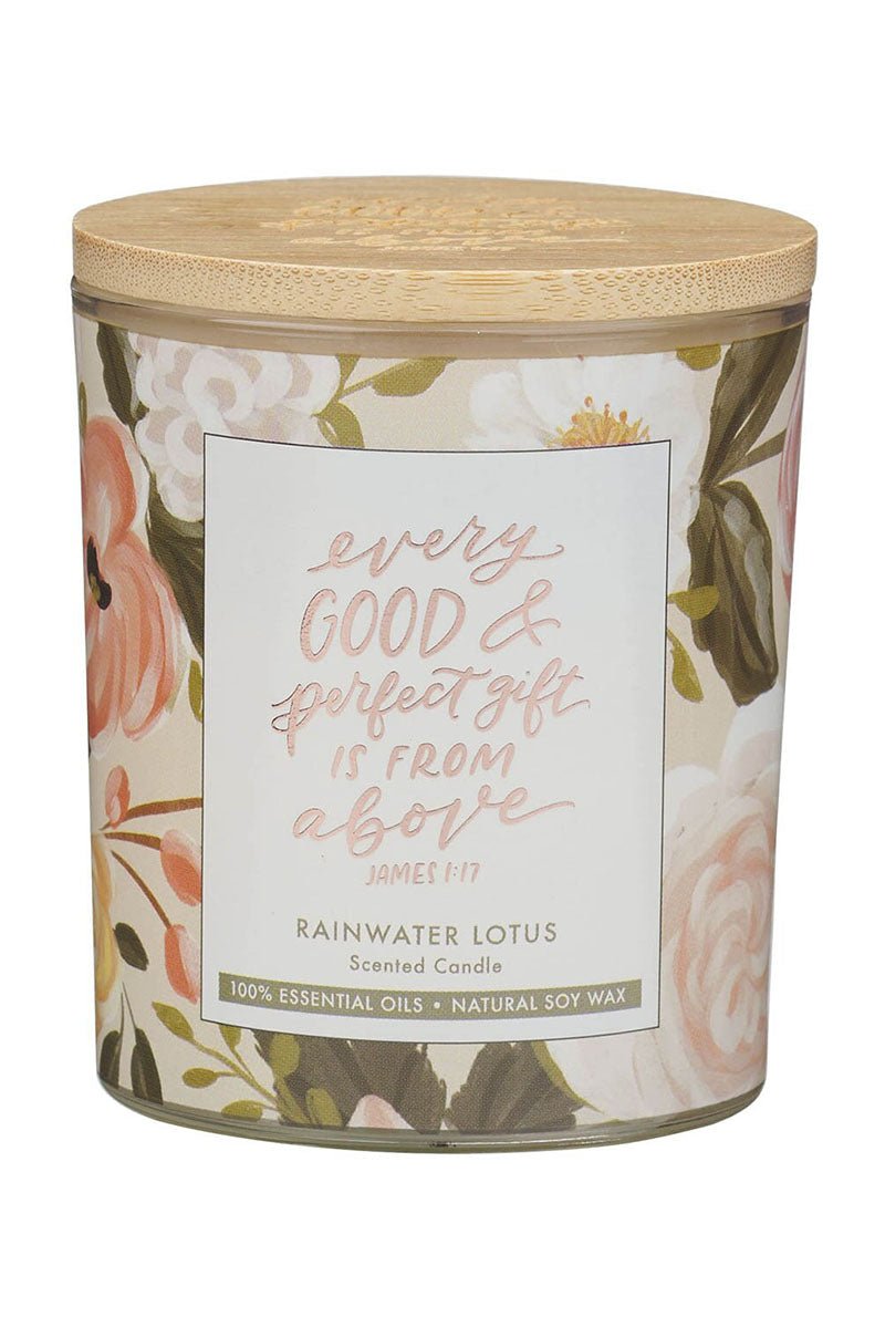 Every Good and Perfect Gift Rainwater Lotus Scented Candle - Wholesale Accessory Market