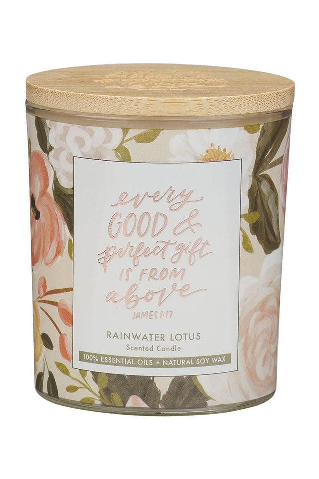Every Good and Perfect Gift Rainwater Lotus Scented Candle - Wholesale Accessory Market