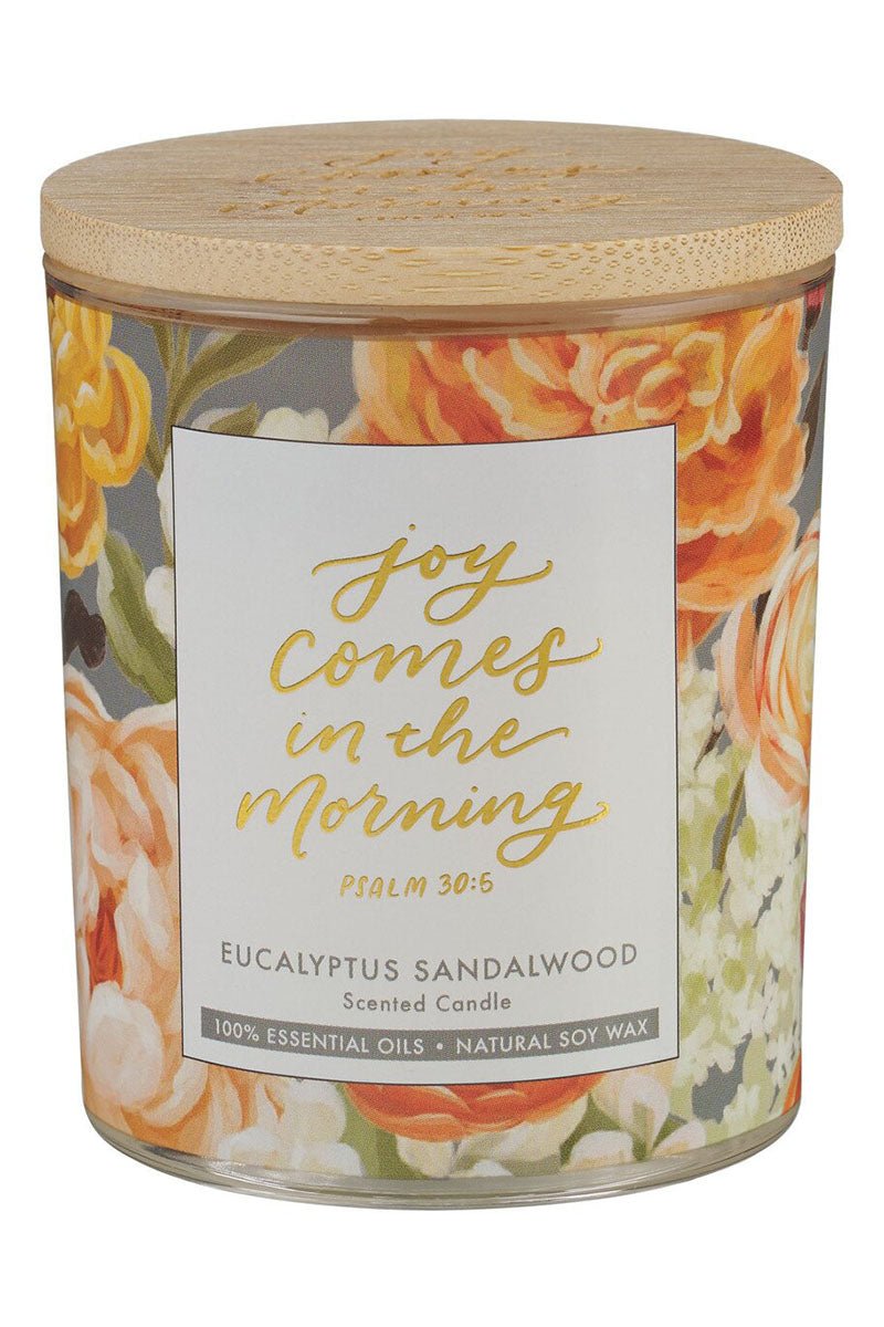 Joy Comes in the Morning Eucalyptus Sandalwood Scented Candle - Wholesale Accessory Market