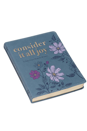 Consider it All Joy Blue Faux Leather Daily Prayer Book For Women - Wholesale Accessory Market