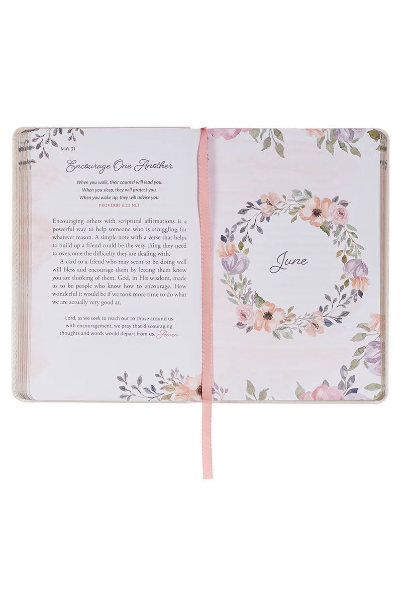 Godly Wisdom For Women White Faux Leather Devotional - Wholesale Accessory Market