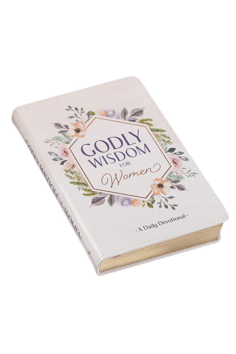 Godly Wisdom For Women White Faux Leather Devotional - Wholesale Accessory Market