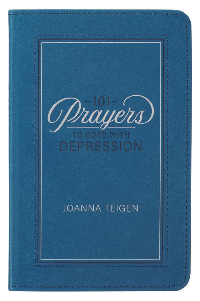 101 Prayers to Cope with Depression Blue Faux Leather Book - Wholesale Accessory Market