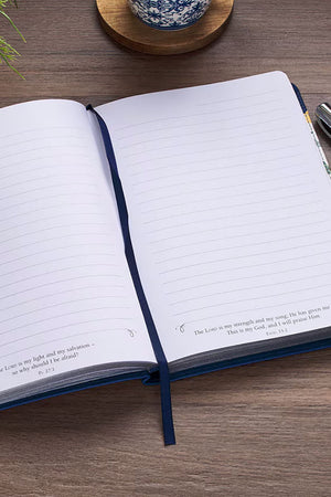 Give Thanks Blue Floral Faux Leather Journal - Wholesale Accessory Market