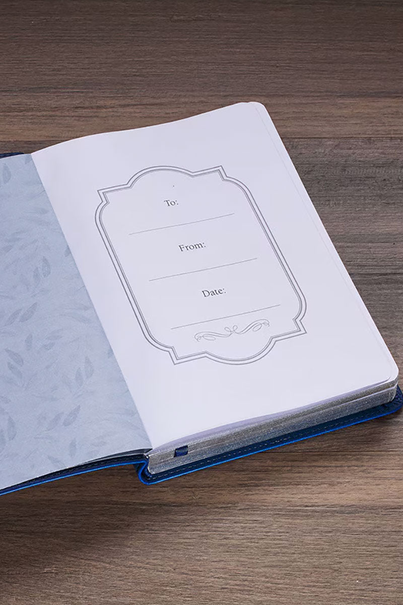 Give Thanks Blue Floral Faux Leather Journal - Wholesale Accessory Market