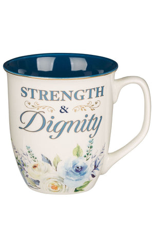 Strength & Dignity Indigo Rose Mug - Wholesale Accessory Market