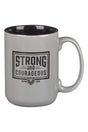 Strong and Courageous Dad Gray Mug - Wholesale Accessory Market