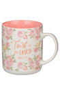 Trust in the Lord Pink Rose Ceramic Mug - Wholesale Accessory Market