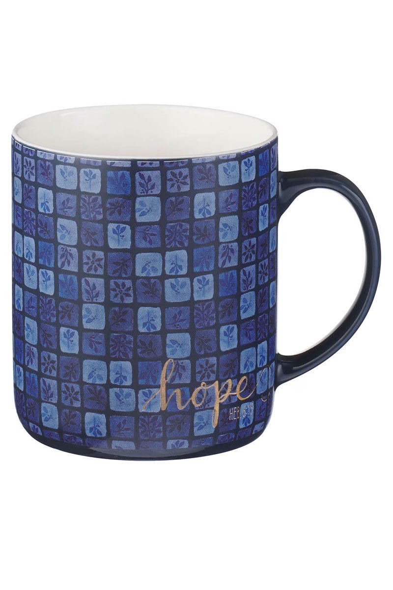 Blue Floral Tile Ceramic 4 Piece Mug Set - Wholesale Accessory Market