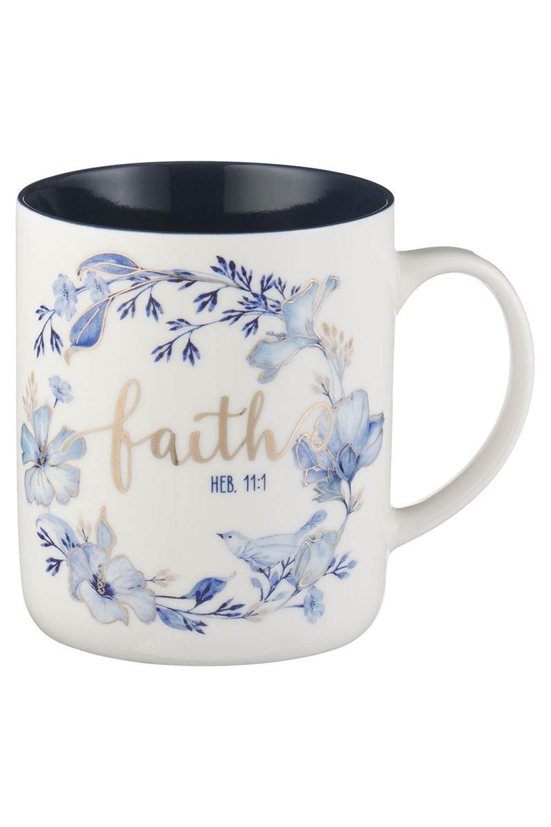 Blue Floral Tile Ceramic 4 Piece Mug Set - Wholesale Accessory Market