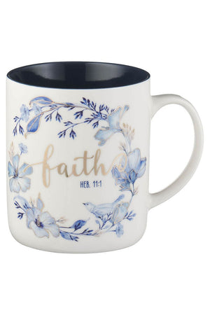 Blue Floral Tile Ceramic 4 Piece Mug Set - Wholesale Accessory Market