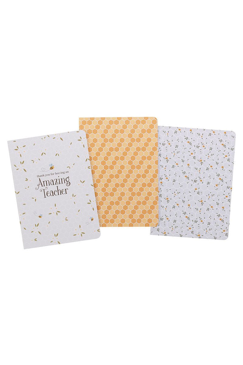 Set of 3 Amazing Teacher Blossom and Bees Notebooks - Wholesale Accessory Market