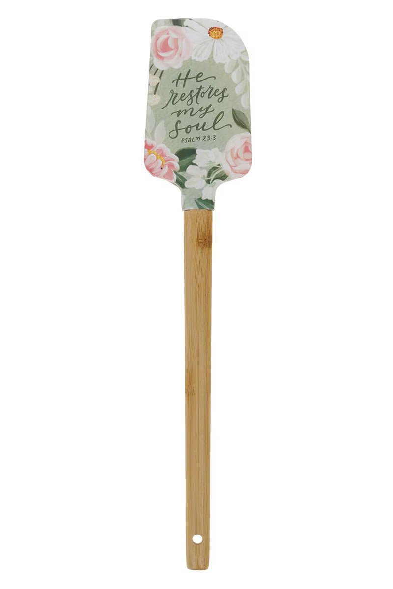 He Restores My Soul Green Floral Garden Silicone Spatula - Wholesale Accessory Market