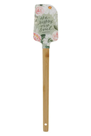 He Restores My Soul Green Floral Garden Silicone Spatula - Wholesale Accessory Market
