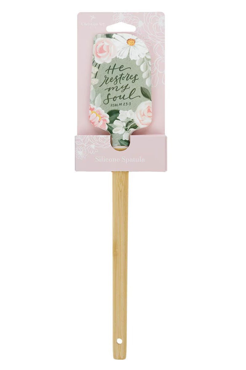 He Restores My Soul Green Floral Garden Silicone Spatula - Wholesale Accessory Market
