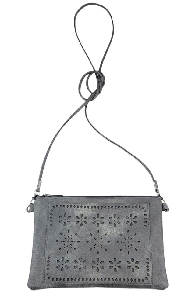 Be Clever The Elodie Charcoal Gray Faux Leather Crossbody - Wholesale Accessory Market