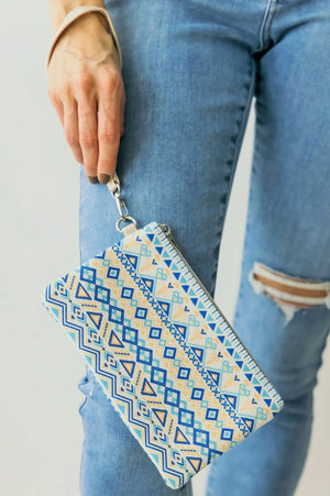 Be Clever Zion Skies Wristlet Pouch, Blue - Wholesale Accessory Market