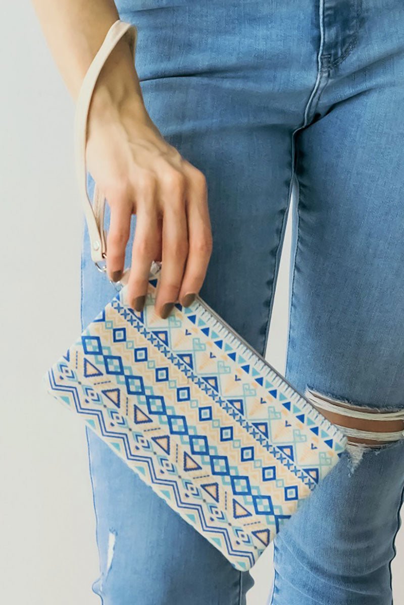 Be Clever Zion Skies Wristlet Pouch, Blue - Wholesale Accessory Market
