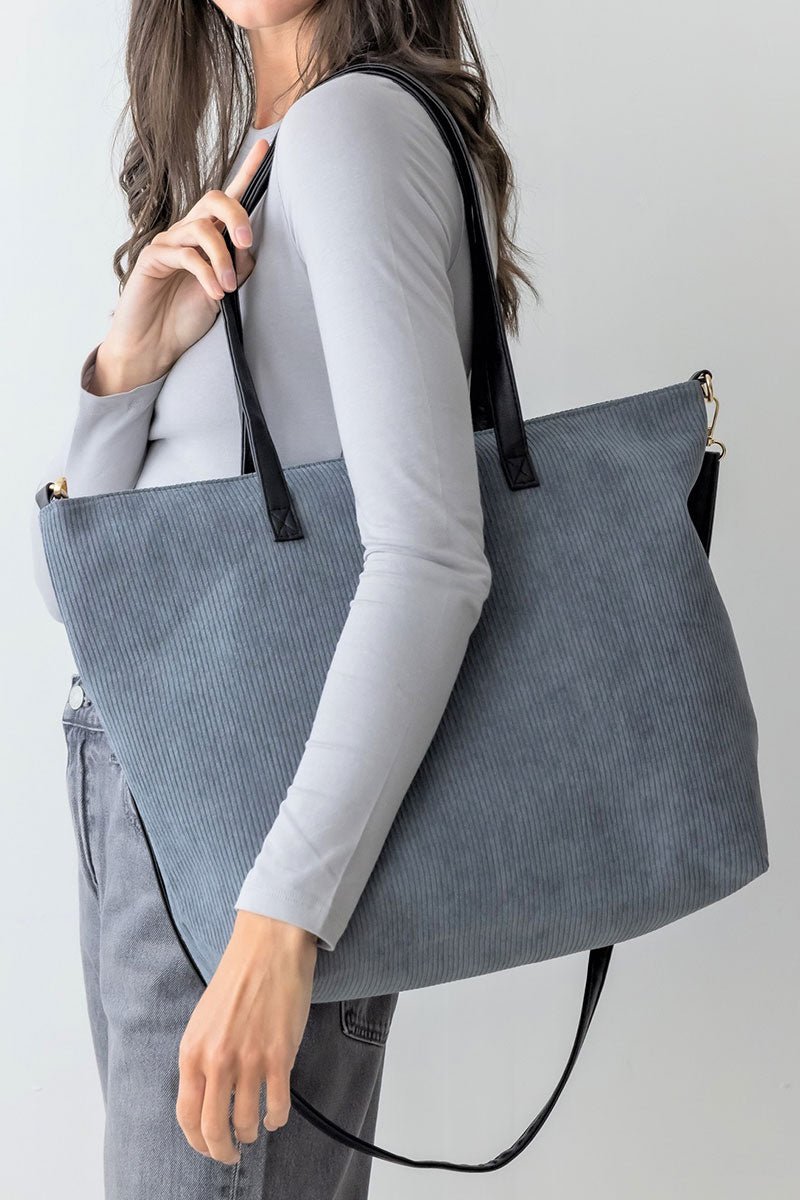 Be Clever She's Unforgettable Tote Bag, Charcoal Gray - Wholesale Accessory Market