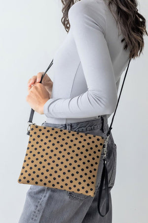 Be Clever Spot On Crossbody Clutch, Brown - Wholesale Accessory Market