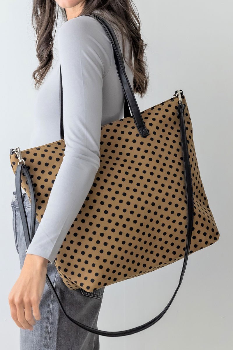 Be Clever Spot On Tote Bag, Brown - Wholesale Accessory Market