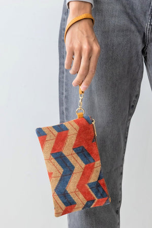 Be Clever Summit Stripe Wristlet Pouch, Brown - Wholesale Accessory Market