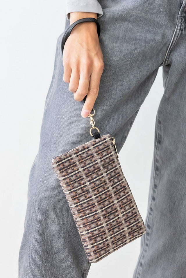 Be Clever Charleston Chill Wristlet Pouch, Brown - Wholesale Accessory Market