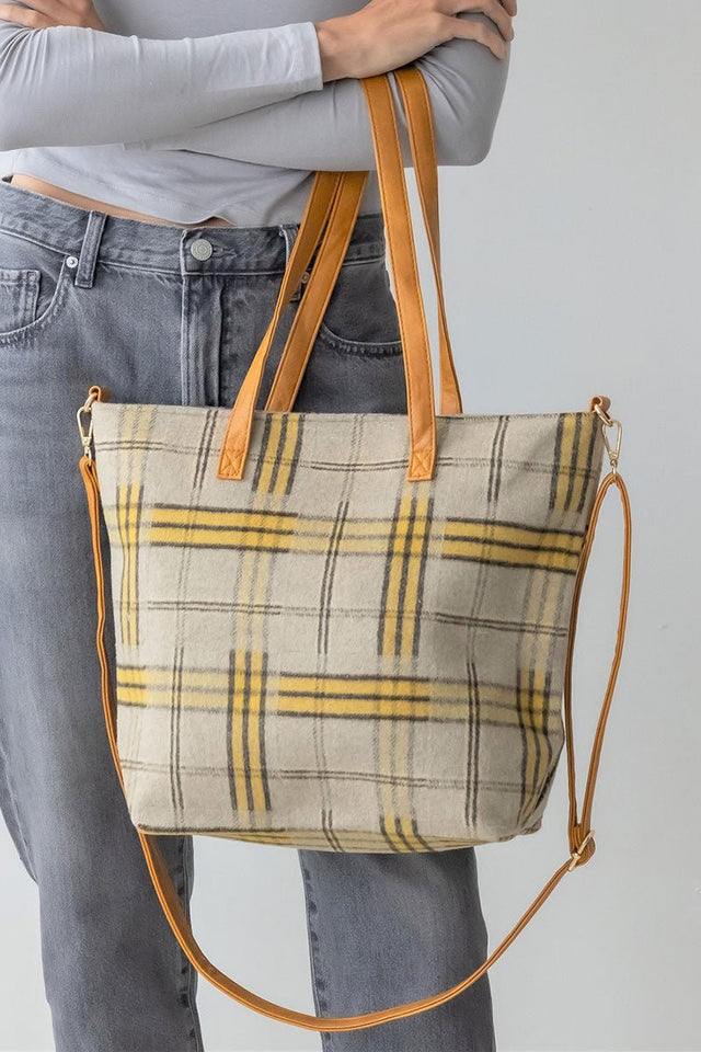 Be Clever Cozy Outlook Tote Bag, Beige - Wholesale Accessory Market