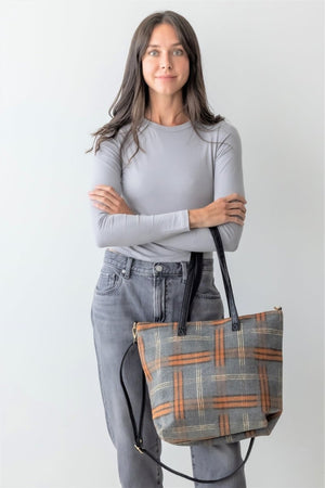Be Clever Cozy Outlook Tote Bag, Gray - Wholesale Accessory Market