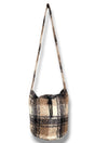 Be Clever Cider Season Black Plaid Knit Bucket Bag - Wholesale Accessory Market