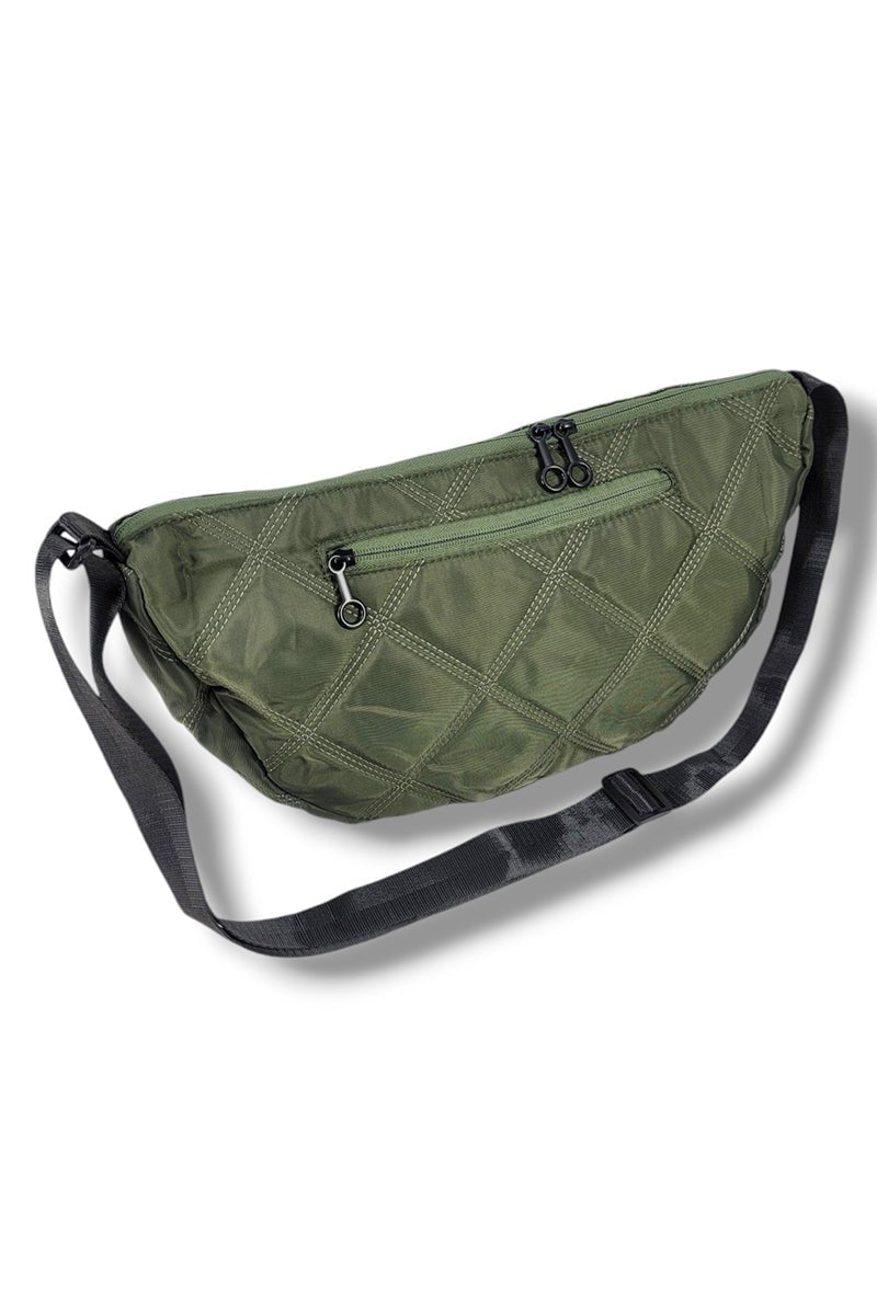 Be Clever Metro Mood Olive Quilted Crescent Bag - Wholesale Accessory Market
