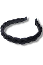Be Clever Soiree Season Braided Sparkle Velvet Headband, Black - Wholesale Accessory Market