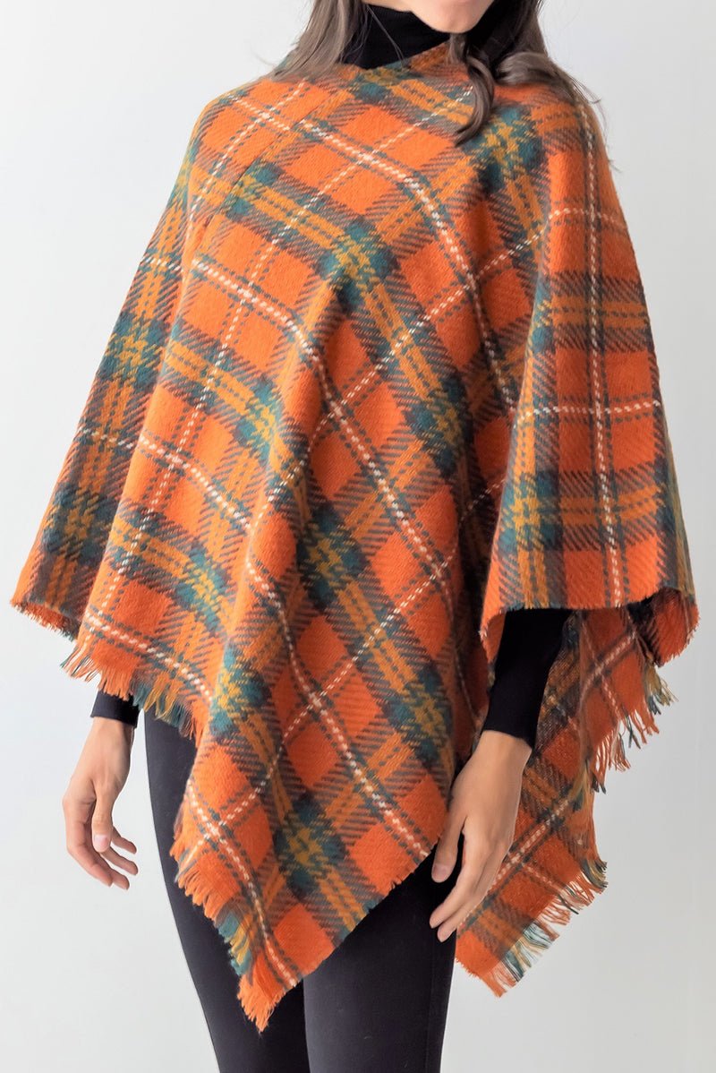 Be Clever Gather Around The Fire Poncho, Rust - Wholesale Accessory Market