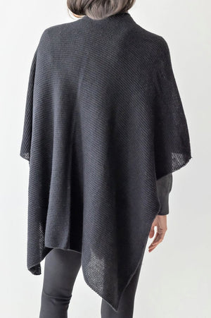 Be Clever Falling For Winter Ruana, Black - Wholesale Accessory Market