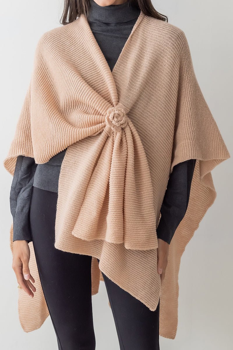 Be Clever Falling For Winter Ruana, Pink - Wholesale Accessory Market