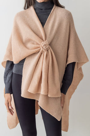 Be Clever Falling For Winter Ruana, Pink - Wholesale Accessory Market