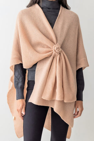 Be Clever Falling For Winter Ruana, Pink - Wholesale Accessory Market