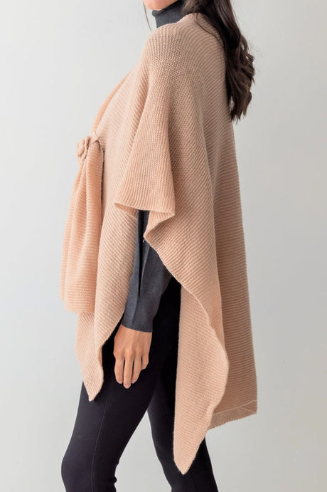 Be Clever Falling For Winter Ruana, Pink - Wholesale Accessory Market