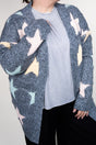 Be Clever Frosty Star Charcoal Gray Knit Cardigan - Wholesale Accessory Market