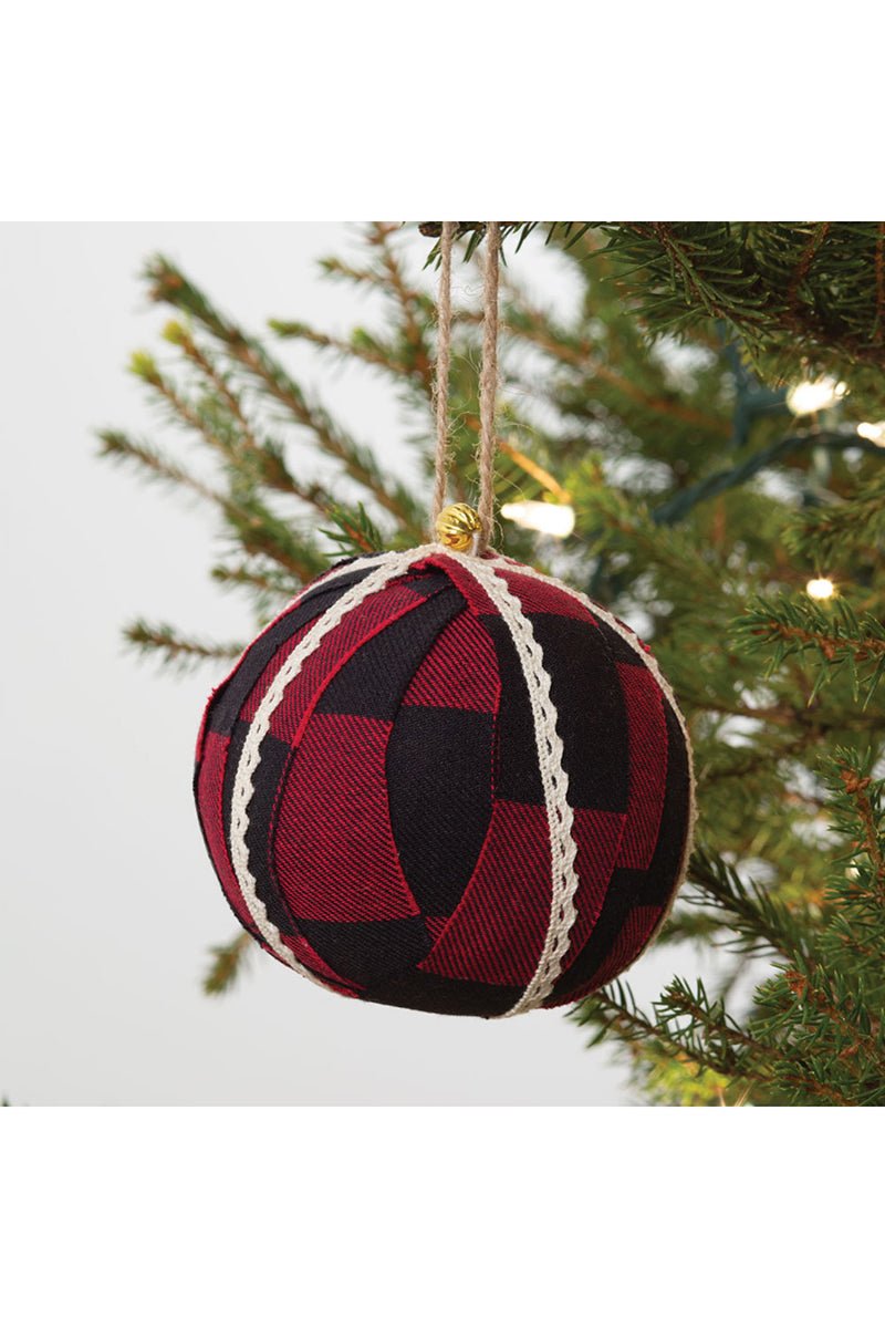 Buffalo Plaid Fabric Ornament, 4" - Wholesale Accessory Market