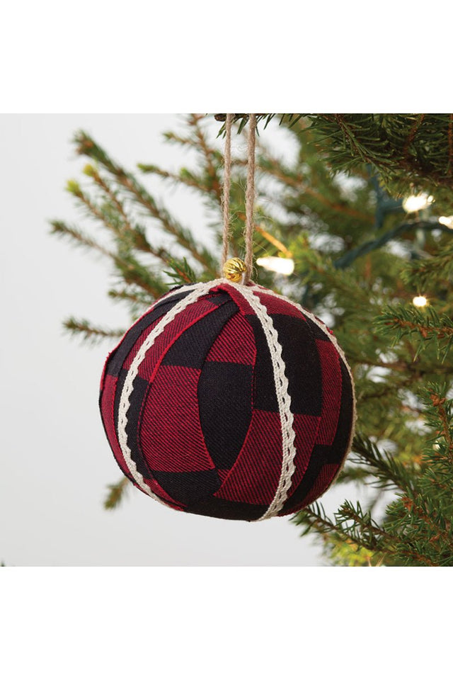 Buffalo Plaid Fabric Ornament, 4" - Wholesale Accessory Market