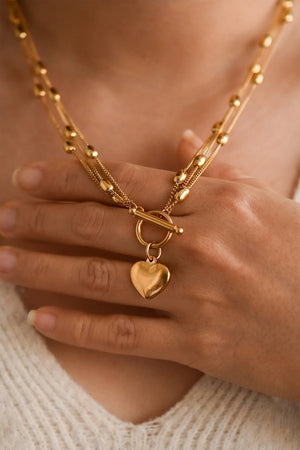 From The Heart Goldtone Necklace - Wholesale Accessory Market